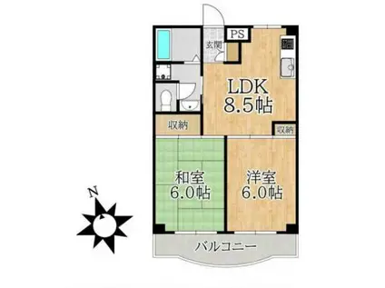 アメニティ・ビラ(2LDK/2階)の間取り写真