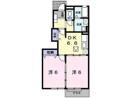 クリサンセマムIV(2DK/1階)の間取り写真