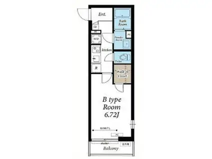 フェリアス長町(1K/3階)の間取り写真