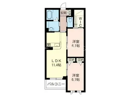 メゾンドルミナーレ(2LDK/3階)の間取り写真