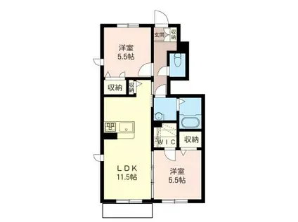 SUNDYS HOUSE サウス(2LDK/1階)の間取り写真