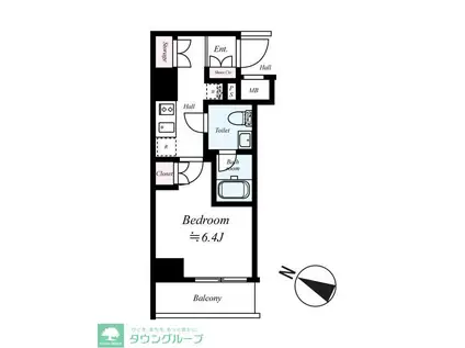 ARCOBALENO OSHIAGE BLOSSOM(1K/2階)の間取り写真