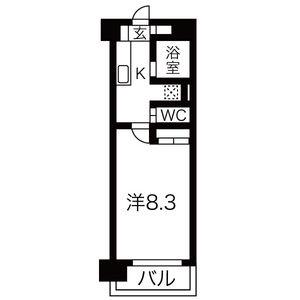 スターリット上杉(1K/4階)の間取り写真