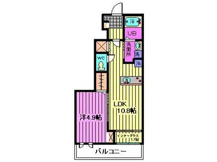 アドニス(1LDK/1階)の間取り写真