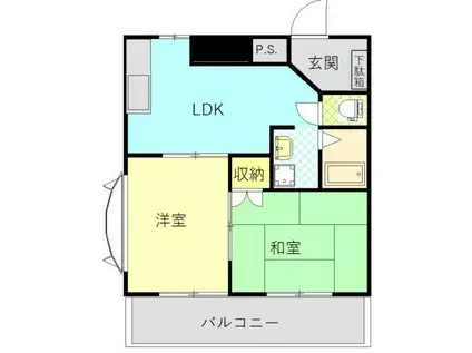カーザフィオーレ(2LDK/1階)の間取り写真