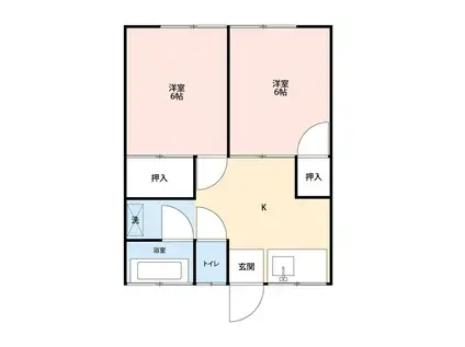 YKC久那(2DK/1階)の間取り写真