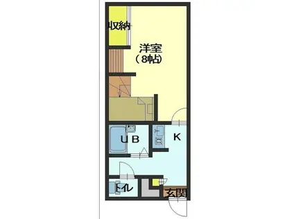 CRECIAVI(1K/2階)の間取り写真