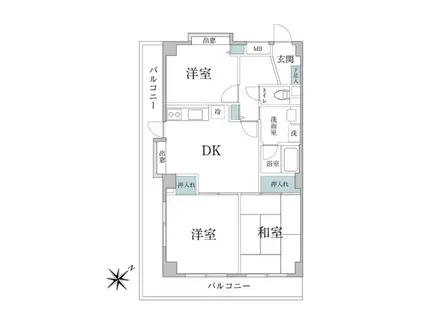 ヴェルフォーレ・W 201(3DK/2階)の間取り写真
