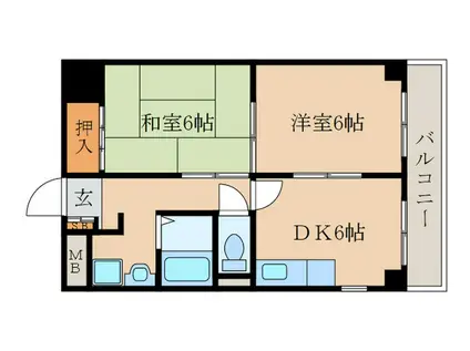ラセーヌ桂(2DK/3階)の間取り写真
