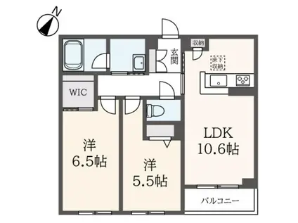アリビオI(2LDK/1階)の間取り写真