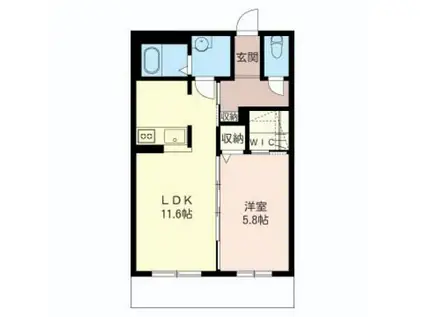 LAULEA COURT(1LDK/1階)の間取り写真