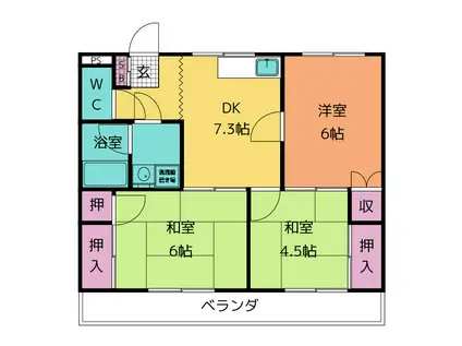 ドリームハイツ(3DK/3階)の間取り写真