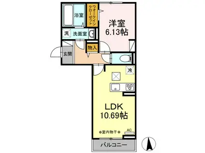 ノアエスト(1LDK/1階)の間取り写真