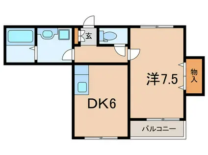 マノワールデルニエ(1DK/2階)の間取り写真