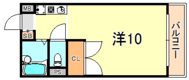 SIA BLUE(ワンルーム/2階)の間取り写真