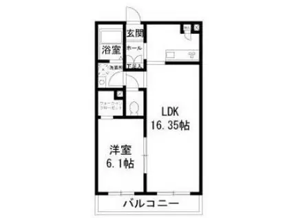 ベルジュ多摩(1LDK/3階)の間取り写真