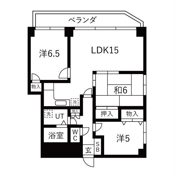 愛知和光ビル(3LDK/3階)の間取り写真