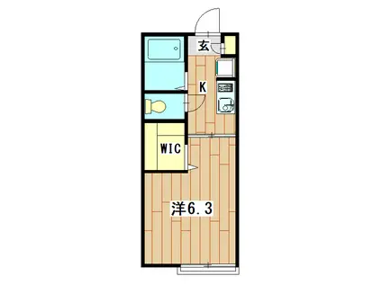 リヴェール上大岡(1K/1階)の間取り写真