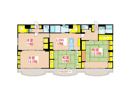 パームビーチ重富(4LDK/5階)の間取り写真
