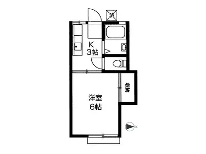 コーポ八重垣(1K/1階)の間取り写真