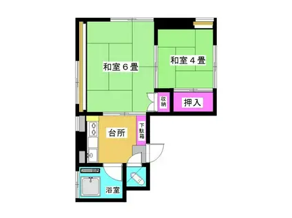 第二福富ビル(2K/3階)の間取り写真