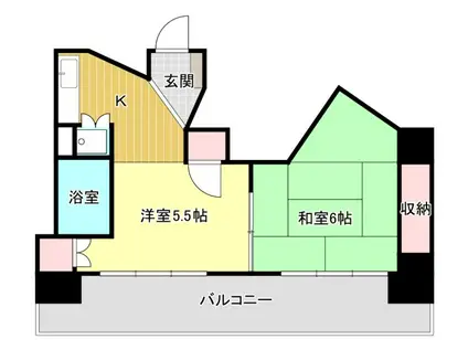 リエス浜松駅南(ワンルーム/2階)の間取り写真