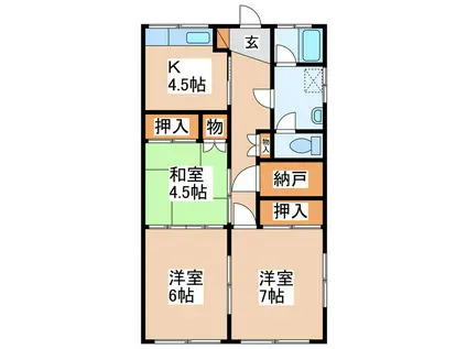 渋崎マンション(3SK/1階)の間取り写真