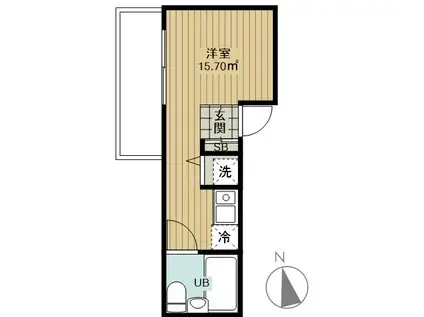西門コート F(ワンルーム/3階)の間取り写真