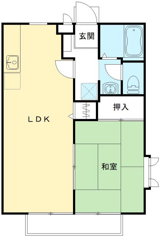 ヴィラ・グリーン(1LDK/2階)の間取り写真