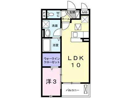 サニーヴィラエテルノM(1LDK/1階)の間取り写真
