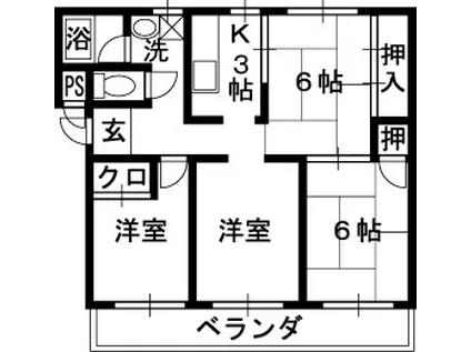 メゾン一番館(4K/2階)の間取り写真