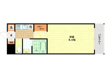 ディクス福島レジデンス(1K/4階)の間取り写真