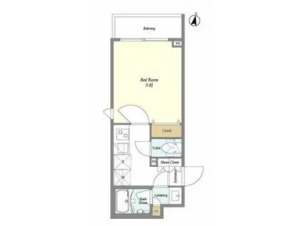 ウェルスクエア初台(1K/3階)の間取り写真