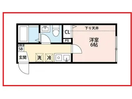 アンバー(1K/2階)の間取り写真