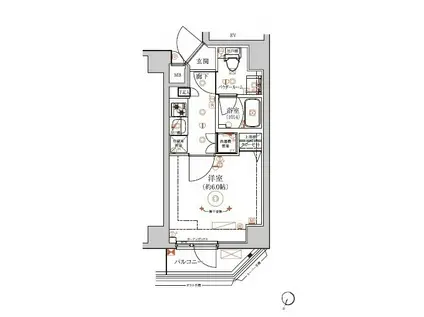 RELUXIA横濱吉野町II(1K/8階)の間取り写真