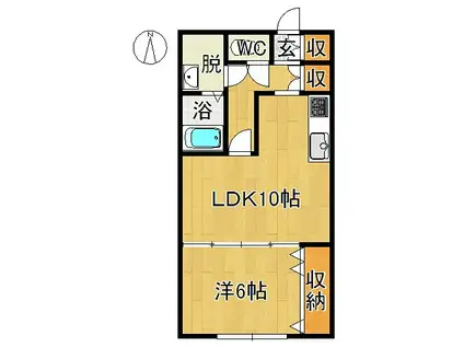 パウセ ビアーノI(1LDK/1階)の間取り写真