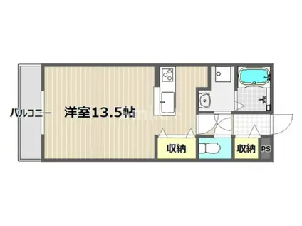 エメロードC(1K/1階)の間取り写真