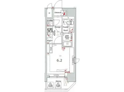XEBEC蒲田ステーションエグゼ(1K/8階)の間取り写真