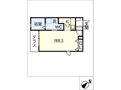 前山コンフォートスクエア(1K/1階)の間取り写真