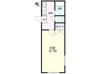 さくらハイツ(1K/2階)の間取り写真