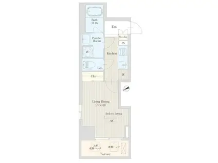 広尾ヴィレッジ(1K/8階)の間取り写真