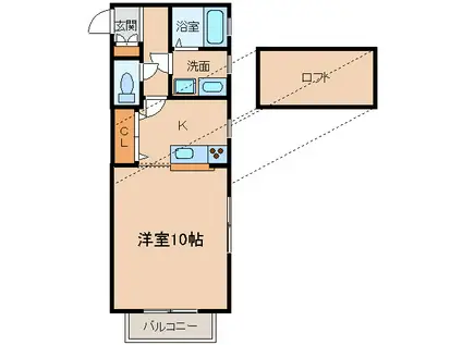 エクセル北外山(1K/2階)の間取り写真