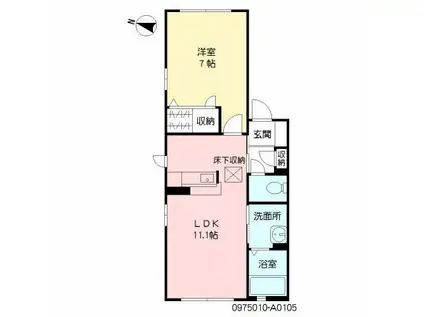 ファミール井尻(1LDK/1階)の間取り写真