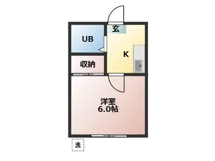 ステータス幕張(1K/1階)の間取り写真