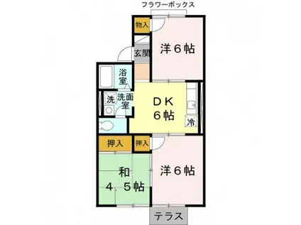 パルコート林II(3DK/2階)の間取り写真