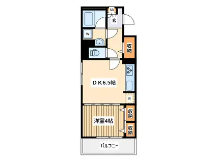 コモレール(1DK/1階)の間取り写真