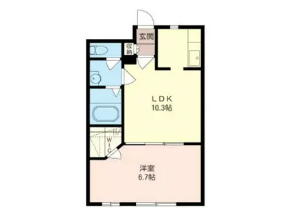 カサヴェール鷺沼(1LDK/3階)の間取り写真