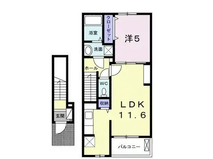 ルシアーノ(1LDK/2階)の間取り写真
