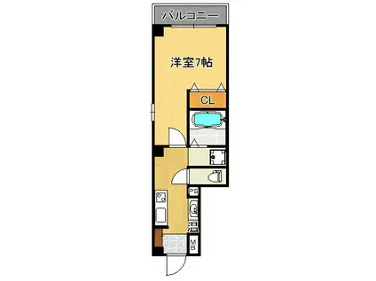 ルミエール駒川(1K/5階)の間取り写真