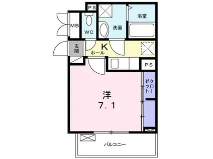 ピッコラ(1K/3階)の間取り写真